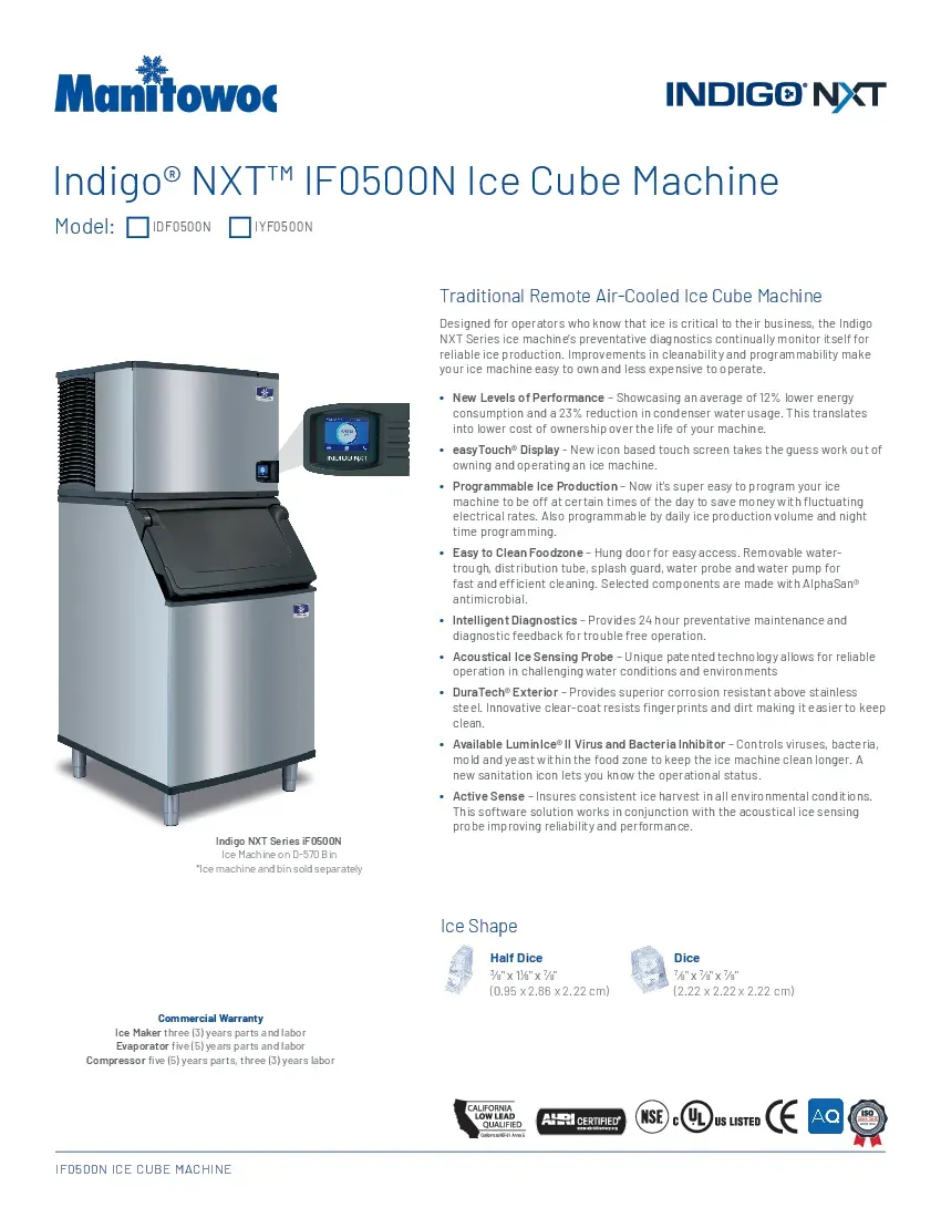 manitowoc-iyf0500n-161a-ice-maker-cube-style-specsheet-260222fb5era.pdf