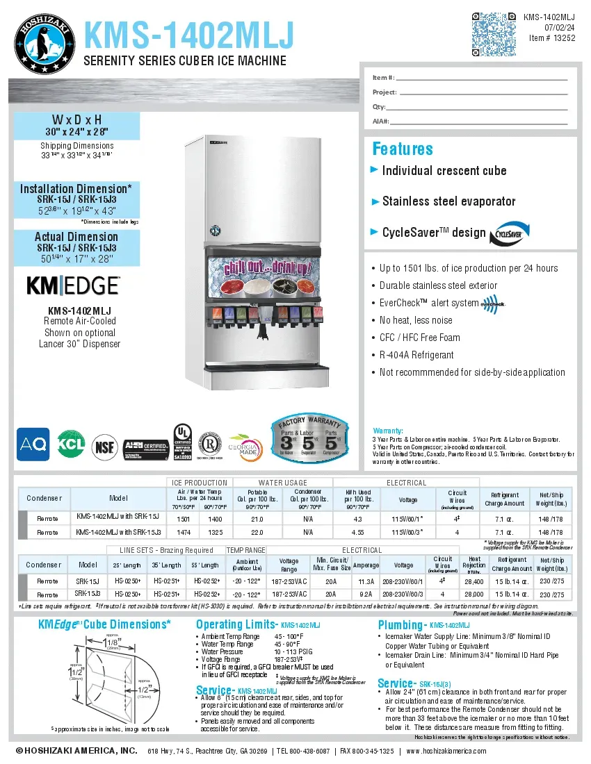 hoshizaki-kms-1402mlj-ice-maker-cube-style-specsheet-260222nzcssr.pdf