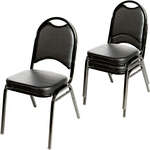 Oak Street , SL2089BLK/BLK, Chair, Side, Stacking, Indoor