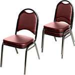Oak Street , SL2089WINE/BLK, Chair, Side, Stacking, Indoor
