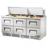 True Manufacturing TFP-72-30M-D-6-HC, Refrigerated Counter, Mega Top Sandwich / Salad Unit